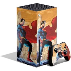 Skinit Decal Gaming Skin Compatible with Xbox Series X Bundle - Officially Licensed Superman 2025 Superman & Krypto Watch The Earth Design