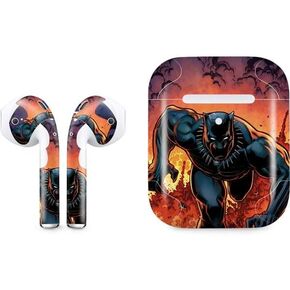 Skinit Decal Audio Skin Compatible with Apple AirPods 2 - Officially Licensed Marvel Black Panther Night Time Watch Design