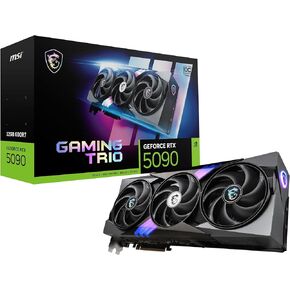 MSI Gaming RTX 5090 32G Gaming Trio OC Graphics Card (32GB GDDR7, 512-bit, Extreme Performance: 2497 MHz, DisplayPort x3 2.1a, HDMI 2.1b, NVIDIA Blackwell Architecture)