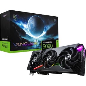 MSI Gaming RTX 5090 32G Vanguard SOC Graphics Card (32GB GDDR7, 512-bit, Extreme Performance: 2527 MHz, DisplayPort x3 2.1a, HDMI 2.1b, NVIDIA Blackwell Architecture)