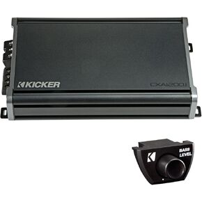 KICKER CXA1200.1 1200 Watt Mono Class D Car Amplifier Amp Bundled with Compatible Bass Knob CXARC