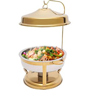 9.5qt مجموعة بوفيه طبق الغضب من الفولاذ المقاوم للصدأ ، ووقود الكحول أكثر دفئا للحفلات ، والتموين ، والأحداث (الفضة)