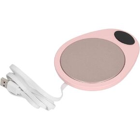 Yoidesu USB Mug Warmer Beverage Warmers for Coffee Drink Warmer 55°C Constant Temperature Automatic Heating Plate with Water Proof Fireproof Design for Ceramic Coffee Cups Tea Milk (Pink White)