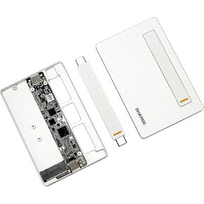 Disk Plus SSD Enclosure 10Gbps M.2 NVMe, 0.24" Ultra Slim Aluminum Enclosure with Built-in Cable USB C 3.2 Gen2 Support Size 2230/2242/2280 M Key SSDs (SSD not Included)