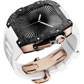 Amazwi Mod Kit for Apple Watch Series 10 46mm Carbon Fiber Case Case KFM تم تعيين شريط مطاطية لإكسسوارات Iwatch المعد