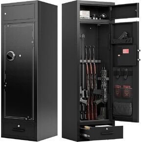 KAER 10-15 Gun Safes for Home Rifle and Pistols, Large Gun Cabinets for Rifles and Shotguns,Gun Rifle Safe with Drawer,Gun & Ammunition Storage & Safes (Assembly Required)