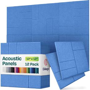 Acoustic Panels 12-Pack Soundproof Wall Panels 14"X12.1"X0.4" Sound Panels High Density Sound Dampening Panels - [70'S Orange Hexagon]