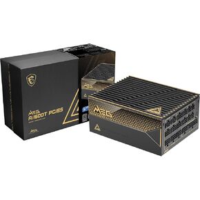 MSI MEG Ai1600T PCIE5 ATX 3.1 Gaming Power Supply - Full Modular - 80 Plus Titanium Certified 1600W - 100% Japanese 105°C Capacitors - ATX PSU - 12 Year Warranty