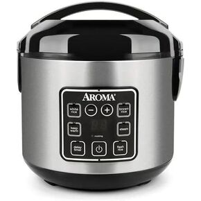 Generic 8-Cup (Cooked) Rice & Grain Cooker, Steamer, BondedGranite Coating, 64, Silver (Renewed)