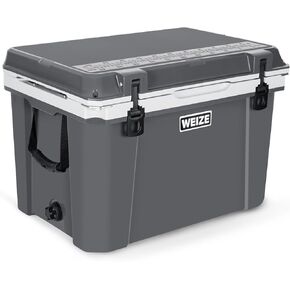 WEIZE Ultra-Light Hard Cooler, 55-Quart Insulated Ice Chest with Bottle Opener, Keeps Cold up to 7 Days for Camping, Fishing, Beach, 30% Lighter Than Standard Coolers