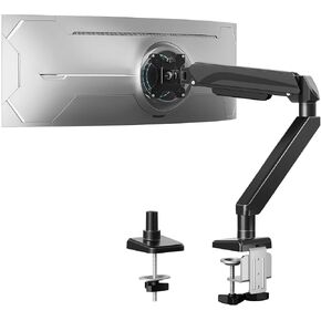 MOUNTUP Heavy Duty Single Monitor Arm for 42 40 39 34 Inch Screens, Monitor Stand for Desk Holds up to 33lbs, Height Adjustable Ultrawide Monitors Mount with C-Clamp & Grommet Base