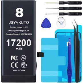 16200mAh Battery for iPhone 8 Plus, Upgraded Higher Capacity New 0 Cycle Replacement Battery for iPhone 8 Plus with Full Set Repair Tool Kit, Model A1864, A1898, A1898