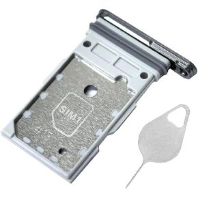 Galaxy S25 SIM Card Tray Dual Replacement S25 Plus Sim Card Slot Holder for Samsung Galaxy S25 5G S931W SM-S931U S25+ S936 Sim Card Tray Repair Part with Opening Needle (Silver Shadow)
