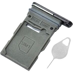 Galaxy S22 Ultra Sim Card Tray Single Plising S22 Ultra Sim Tray حامل لبطاقة Samsung Galaxy S22 Ultra 6.8 "SM-S908U S908U1 مع إصدار إصلاح الإبرة SIM US إصدار واحد (Phantom Black)