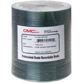 200 CMC Pro 48X CDR (CD-R) 80min 700MB Silver Inkjet Hub Printable