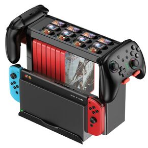 Switch Games Organizer Station for Switch 2/Switch/Switch OLED ، حامل حامل التبديل مع التخزين والمنظم للألعاب ، مجموعة إكسسوارات التبديل ، حوامل التبديل ، أقواس وقائم بالألعاب ، الأسود