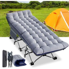 NAIZEA Oversized XXL Folding Camping Cot for Adults, Heavy Duty Outdoor Bed with Carry Bag, Portable Sleeping Bed for Outdoor Travel Camp Beach Vacation