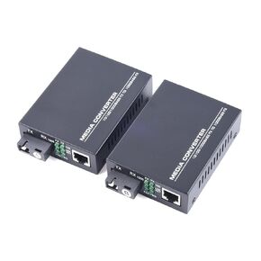 Gigabit Fiber Optical Media Converter HTB - GS - 03: 10/100/1000Mbps, Single Mode, 3Km Transmission, UPC/APC SC - Port, External Power Included 1.25G Black