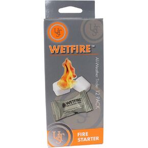 UST WetFire Tinder with Lightweight, Compact Design, Individual Packaging and 5 Year Shelf Life for Hiking, Backpacking, Camping and Outdoor Survival