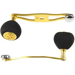 Power Handle for Shimano TE, Conquest 300/400 - Offset Gold Arm w/ 39mm Gold EVA Knob