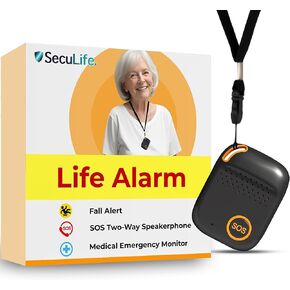 Elderly Safety 4G Medical Alert System - Fall Detection, GPS Location, 24/7 Monitoring Mobile Caregiver App, Small, Lightweight - Wearable SOS Panic Button, Personal Safety, Assistive Speakerphone