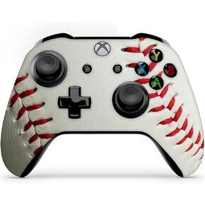 ZOOMHITSKINS Controller Skin Compatible with X1 S and X1 X, Vinyl Sticker Technology, Baseball White Red Sports, Durable, 1 Skin, Made in The USA