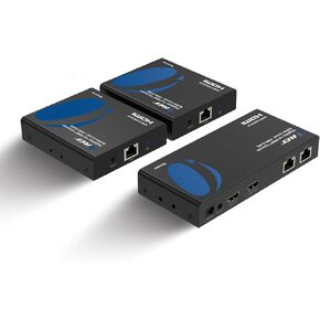 OREI HDMI 1×2 Splitter & Extender Over Ethernet – 4K@60Hz 4:4:4 HDCP 2.2 – Single CAT6/7 Cable up to 230 ft – EDID Management, IR Control, Loop-Out & Low Latency