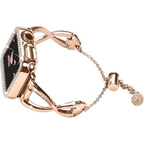 For Apple Watch 38MM 40MM 41MM 42MM 44MM 45MM 46MM, Metal Bracelet Fancy Replacement Charm Bands With Protective Case For Women
