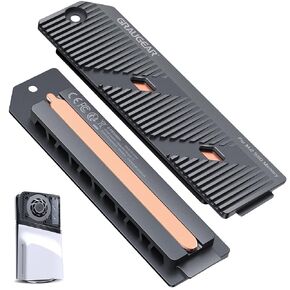 GRAUGEAR PS5 Pro/PS5 Slim M.2 SSD Heatsink with Heatpipe, Integrated Copper Heatpipe and Aluminum Fins for High-Efficiency Cooling, Compatible with NVMe SSD Upgrade for PlayStation 5