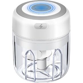 Electric Garlic Chopper, Portable Food Processor, Mini Vegetable Chopper Onion Mincer, Cordless Meat Grinder for Vegetable, Pepper, Portable USB Chopper, Cordless Food Processor for Chili, Fruit, Meat