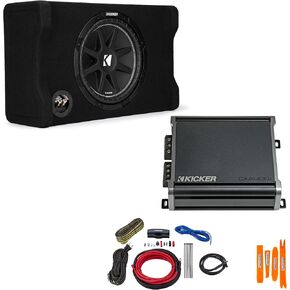 Kicker 12" Comp Subwoofer in Down Firing Enclosure with Amplifier & Wire Kit