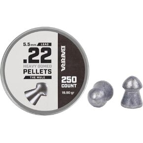 Barra Mule Heavy Domed .22 Cal Pellets, 19.90 Grain – Superior Accuracy Air Rifle Ammunition for Target Practice & Small Game Hunting