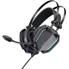 Wired 3D Surround Sound, RGB 2.2M PVC Wire, Seven Color Breathing Light PC Gaming Headset with 50mm Driver Unit, Compatible for PS5, Xbox Series X/S & Nintendo