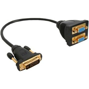 Manhattan, DVI-I Dual Link (29-Pins) Male to 2 VGA (15-Pins) Female Video Splitter