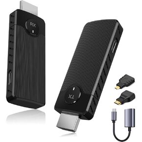 Wireless HDMI for Streaming,Transmitter and Receiver Kit, Built-in Antenna Low-Latency Transmission of 1080P HD Video Streams, 2.4/5.8GHz Dual-Band, Auto Pairing for PC/Laptop/TV/Monitor/Projector