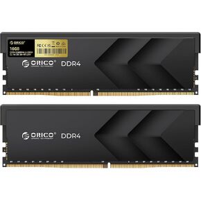 ORICO Raceline Racer DDR4 RAM 32GB Kit (2x16GB) 3200MHz CL16, XMP 2.0 Overclocking for Intel, AMD Compatible, 1.35V UDIMM Gaming Desktop Memory – Black