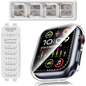 7 حزم لـ Apple Watch Screen Protector Series 9 8 7 45mm ، حماة شاشة مرنة Ultra HD TPU لـ IWatch S9 S8 S7 ، خالية من الفقاعات ، شفاء ذاتي ، مع علبة كمبيوتر مضادة للخلع