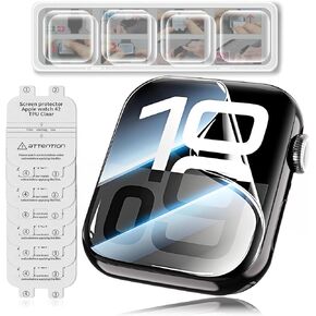 7 Packs TPU Screen Protectors for Apple Watch Series 10 42mm, Screen Protector for iwatch S10, With Clear Case,HD, Bubble-Free, Self-Healing, Full Coverage, Ultra-Thin