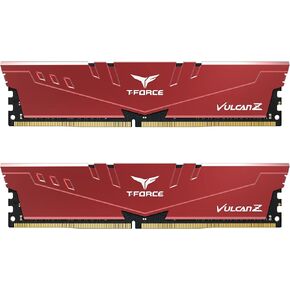 TEAMGROUP T-Force Vulcan Z DDR4 16GB Kit (2x8GB) 3200MHz (PC4-25600) CL16 Desktop Memory Module Ram Red TLZRD416G3200HC16FDC01