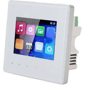 Smart Bluetooth Wall Amplifier, 2.8 Inch HD Touch Screen Wall Mount Music Amplifier with FM Radio Timing On Off, Music Player Control Panel for Home Theater
