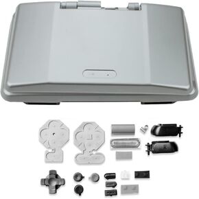Replacement Silver Full Housing for Nintendo DS NDS Game Console, Full Housing Case with Buttons and Srews Kit