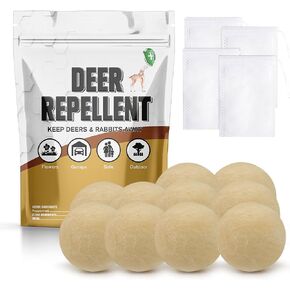 Deer Repellents Outdoor, Deer Repellents for Plants, Rabbit Repellent Outdoor, Powerful Rabbit Repellent for Garden, Deer Deterrent for Lawn, People & Pet Safe- 8 Packs