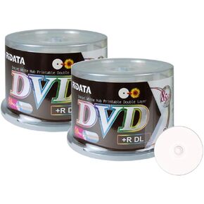 100 Pack Ridata DVD+R DL Dual Layer 8X 8.5GB DVD Plus R Double Layer White Inkjet Hub Printable Blank Media Data Movie Game Recordable Disc
