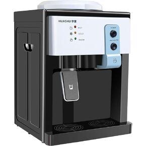 Water Dispenser, 1.1-4.9Gal 110V Countertop Electric Water Dispenser Top Loading Hot Cold Water Dispensers Floorstanding Drinking Water Machine for Bedroom, Studio, Tea Bar, Office (European White)