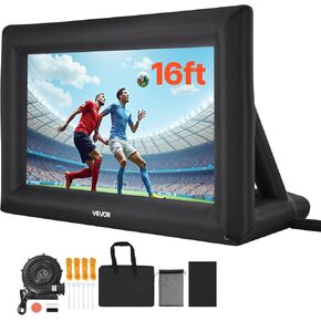 VEVOR 14FT Inflatable Projector Screen, Inflatable Movie Screen Outdoor with 120W Air Blower Projector Screen Oxford Fabric Material Blow Up Screen for Outdoor Backyard, Home Theater, Theme Party