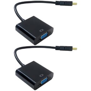 2 Pack HDMI to VGA, Gold-Plated HDMI to VGA Adapter (Male to Female) Replacement for Xbox 360/ Wii U/Set Top Box/TV BOX/or Other Devices with HDMI Port by YTXXDEUS