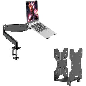 Pholiten Laptop Desk Mount with Gas Spring Arm Adjustable Thin Client Mini PC Mount Bracket