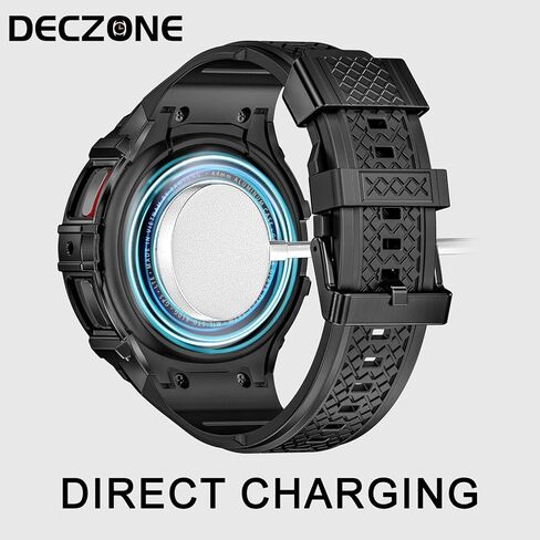 Silicone Band with Stainless Steel Case Cover Compatible with Samsung Galaxy Watch 7 44mm Bands Protective Case Cover for Men (Black) in Saudi Arabia