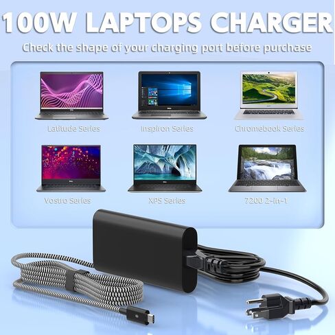 شاحن كمبيوتر محمول USB C 100 واط لأجهزة MacBook ASUS Huawei HP Dell Acer Samsung Chromebooks Toshiba USB c محول الطاقة in Kuwait