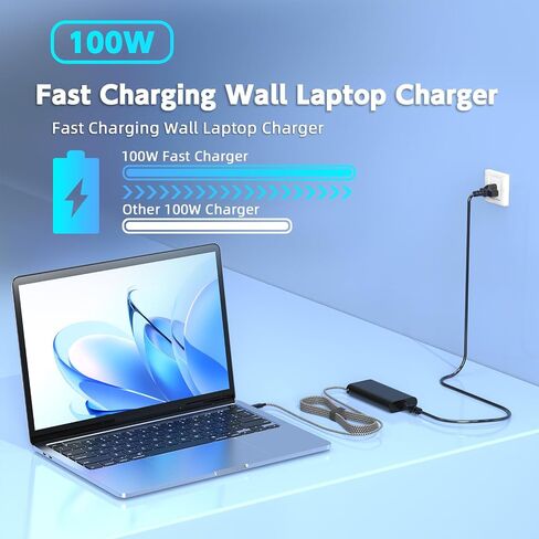 شاحن كمبيوتر محمول USB C 100 واط لأجهزة MacBook ASUS Huawei HP Dell Acer Samsung Chromebooks Toshiba USB c محول الطاقة in Kuwait